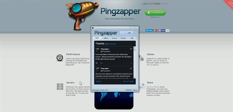 Pingzapper phần mềm giảm ping miễn phí